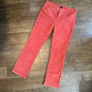 NYDJ Marilyn Rust Red Straight Skinny Wale Corduroy Pants 16